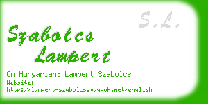 szabolcs lampert business card